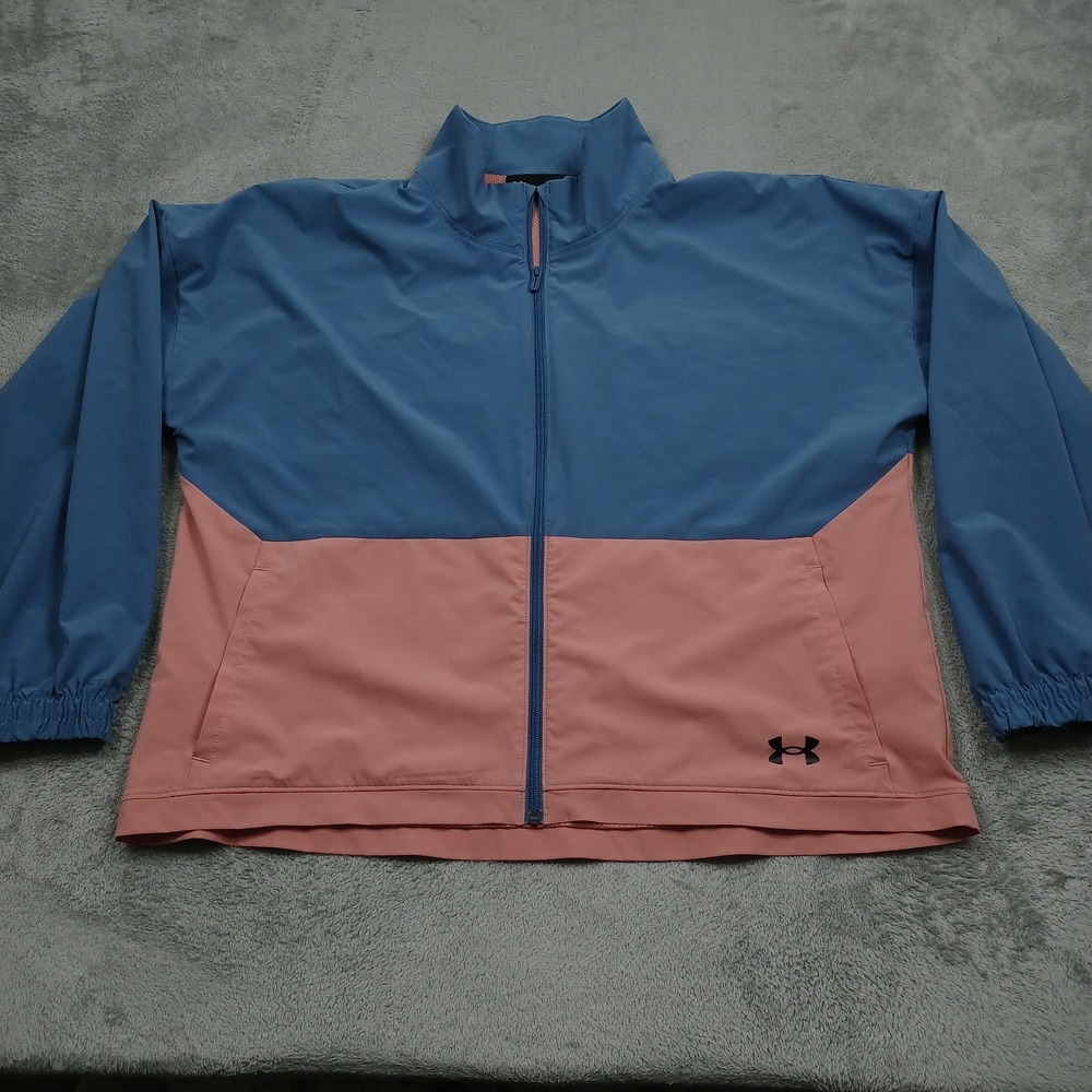 Under Armour Jacket Womens XL Pink Full Zip Pockets Activewear Casual